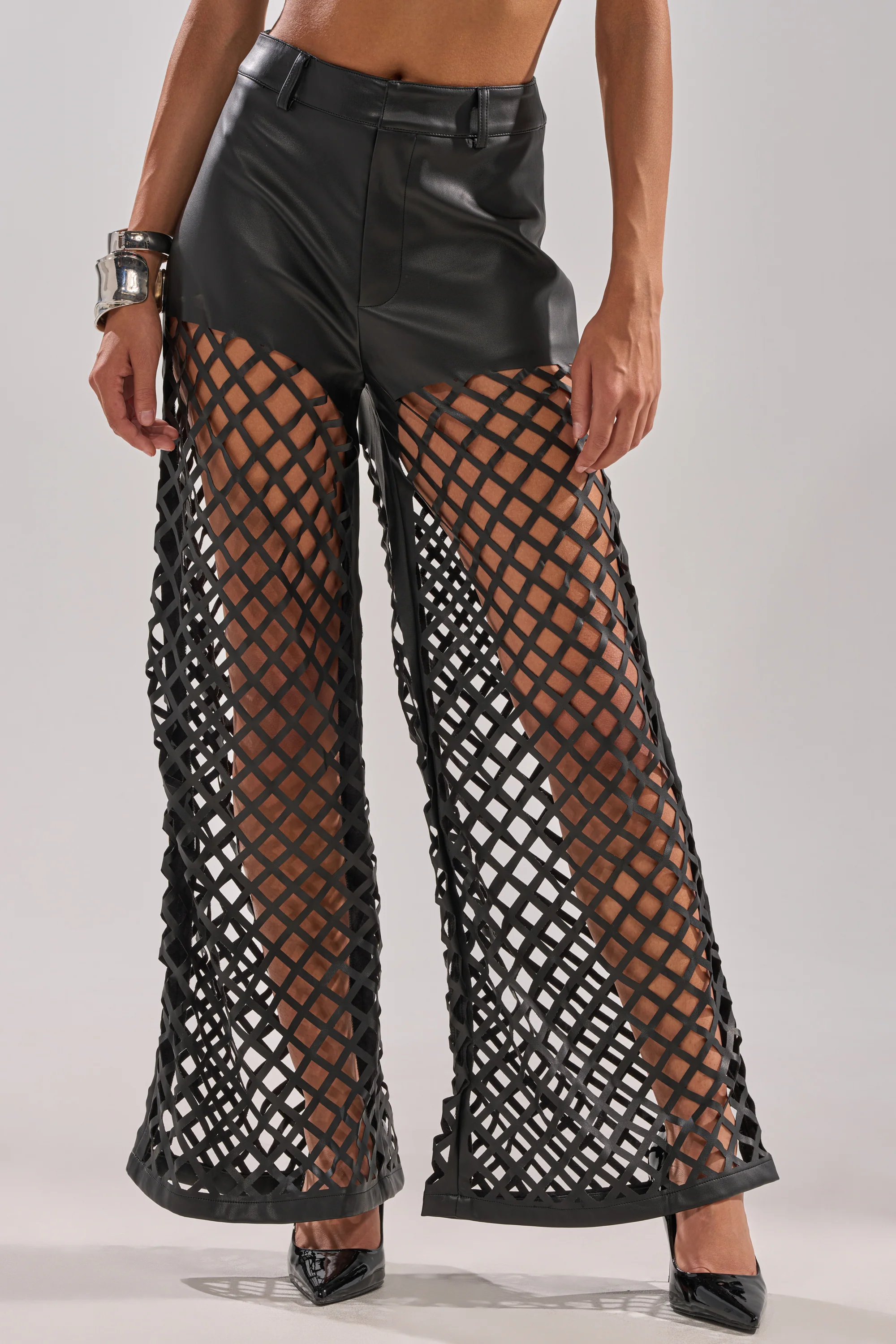 OPEN UP FAUX LEATHER TROUSER - Image 2