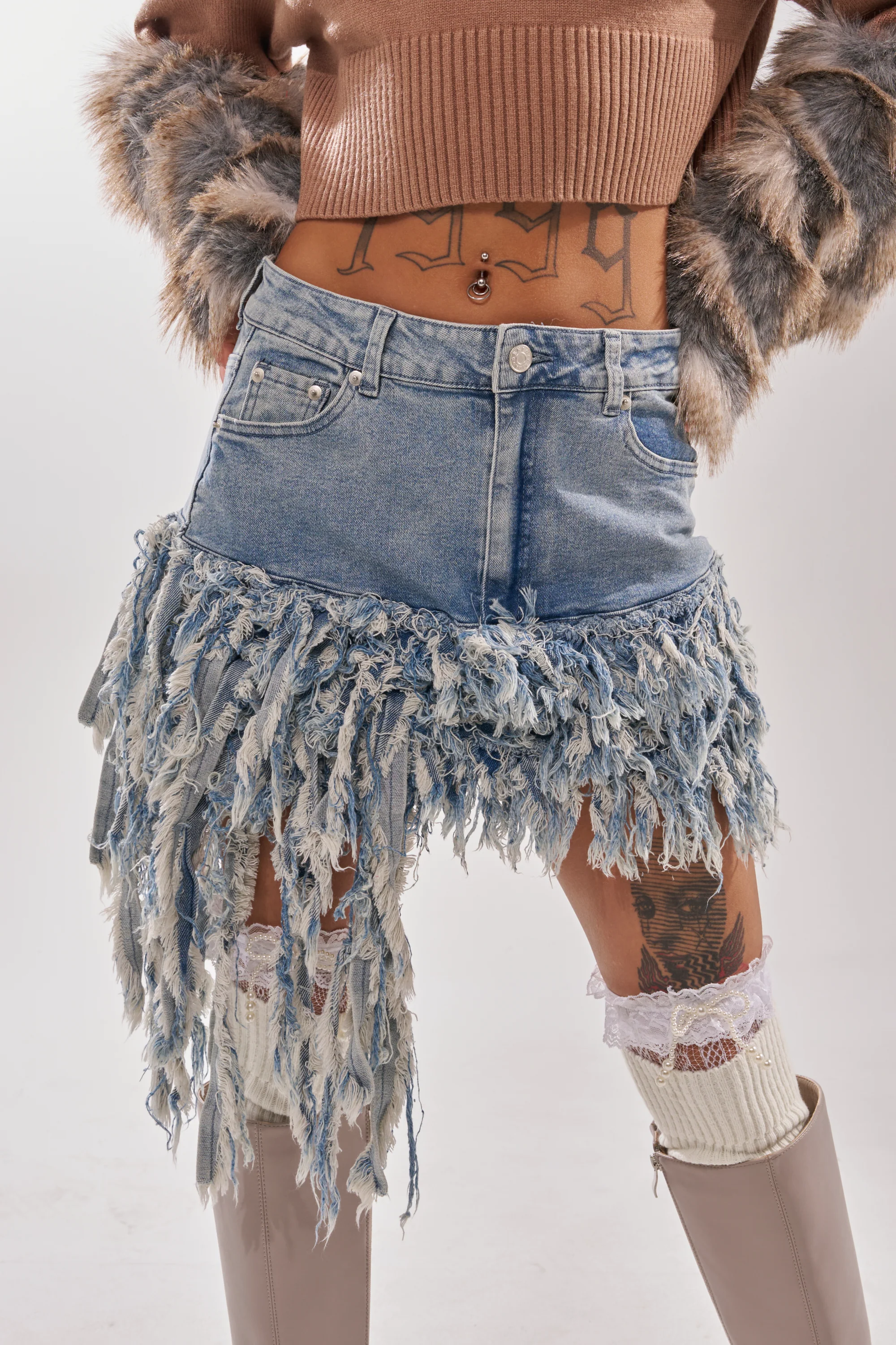 OPEN UP YOUR LOVE DENIM SKIRT - Image 4
