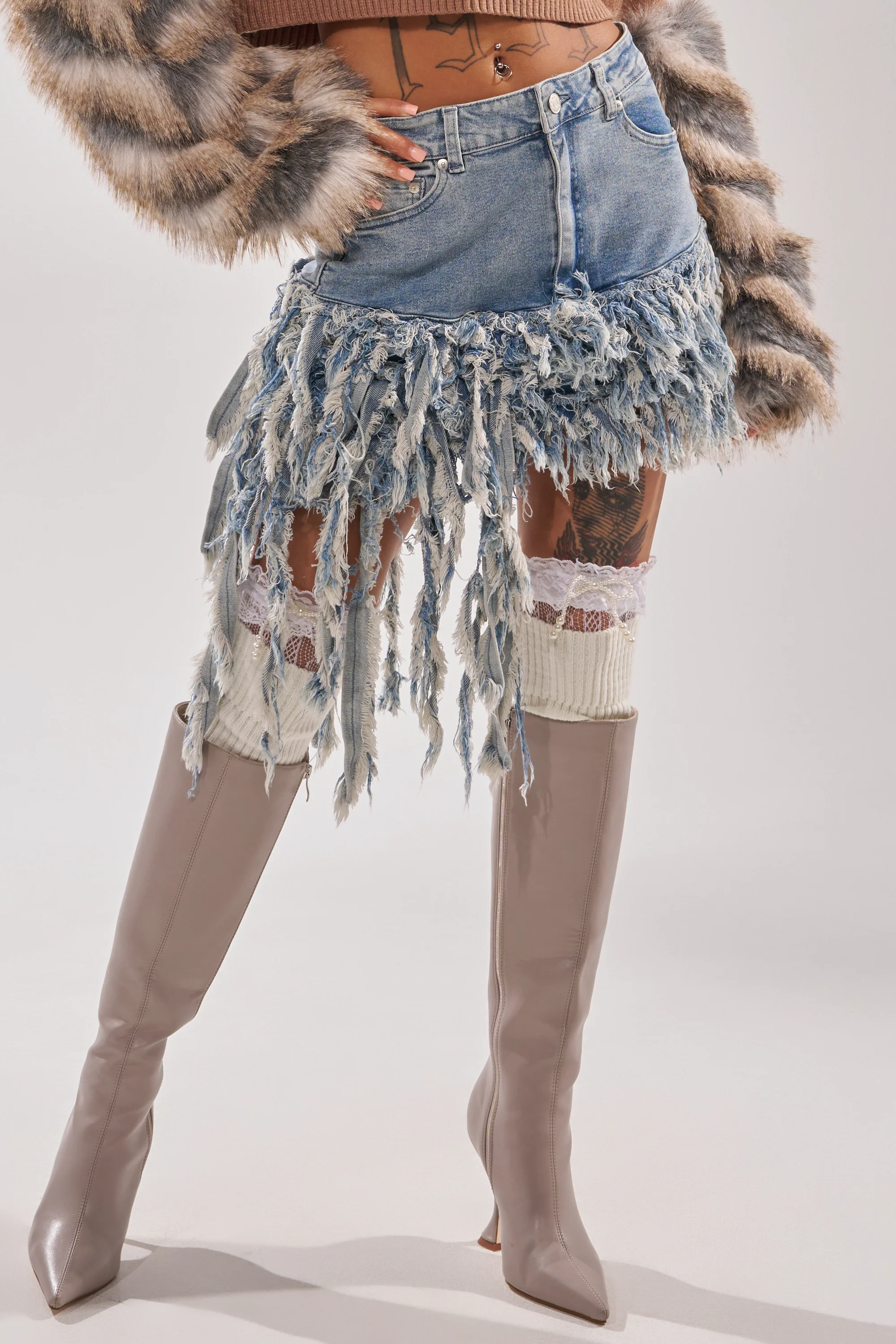 OPEN UP YOUR LOVE DENIM SKIRT - Image 5