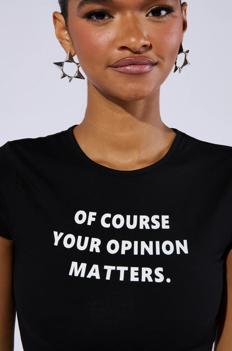 OPINION MATTERS GRAPHIC CROP TEE - Image 6