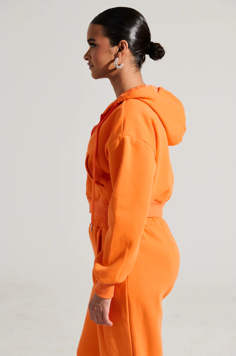 ORANGE CROP ZIP UP SWEATSHIRT - Image 3