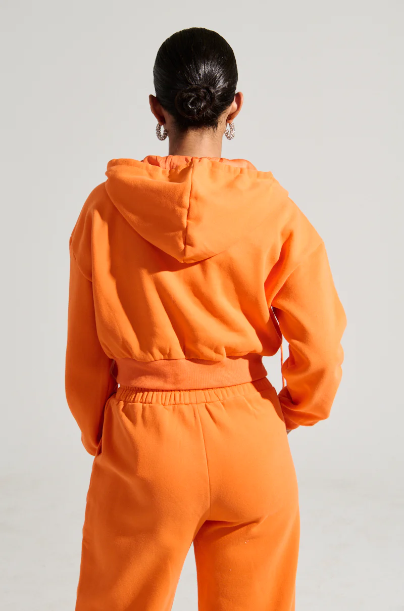 ORANGE CROP ZIP UP SWEATSHIRT - Image 4