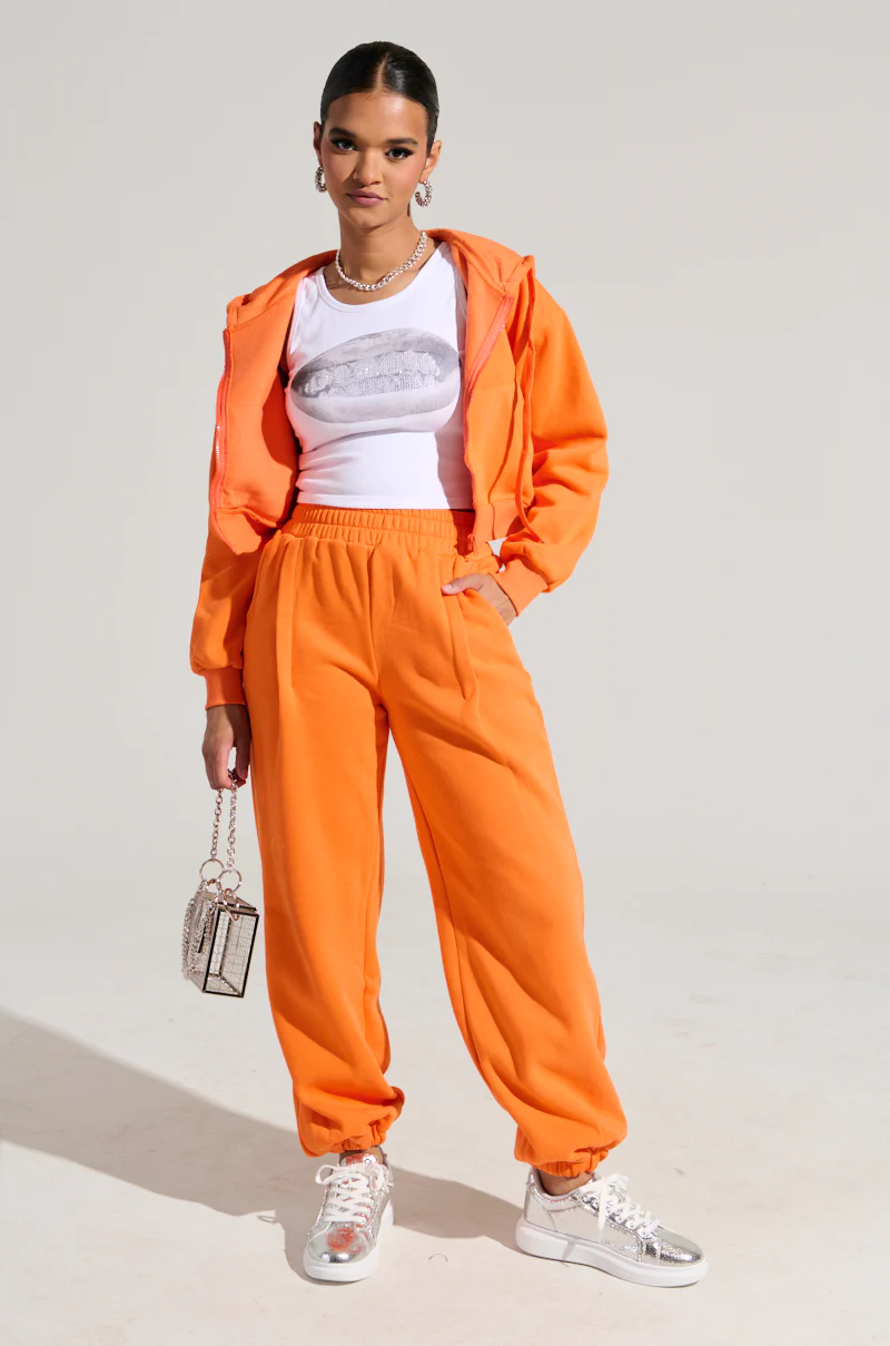 ORANGE CROP ZIP UP SWEATSHIRT - Image 7