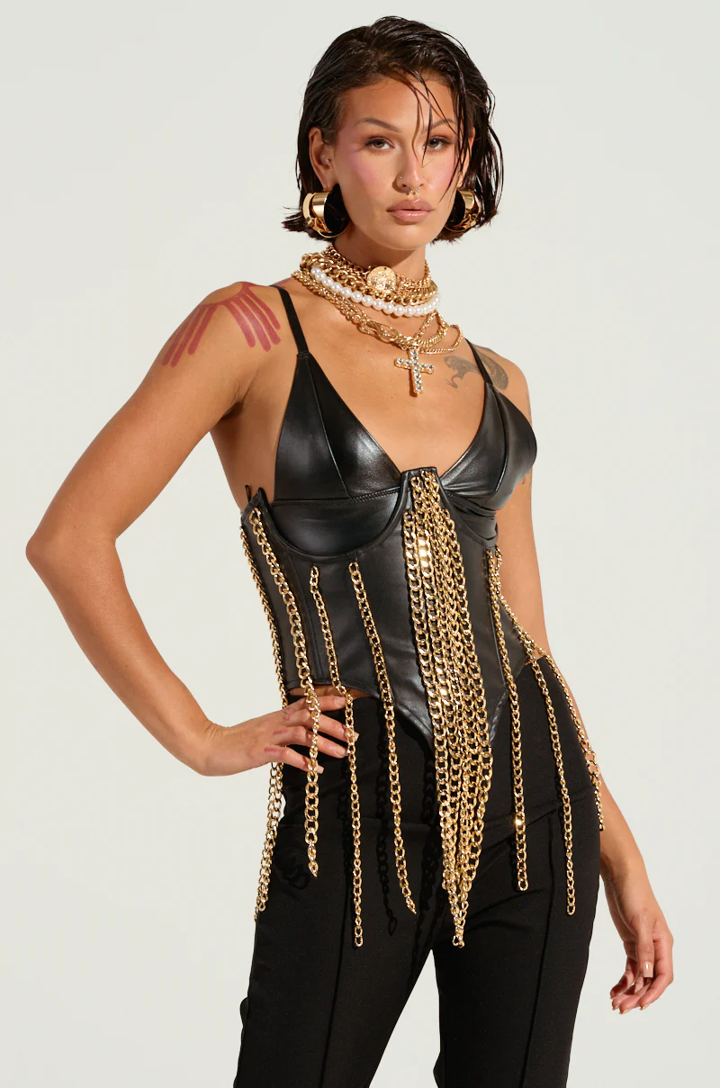 OUT ALL NIGHT CHAIN CORSET BELT - Image 2