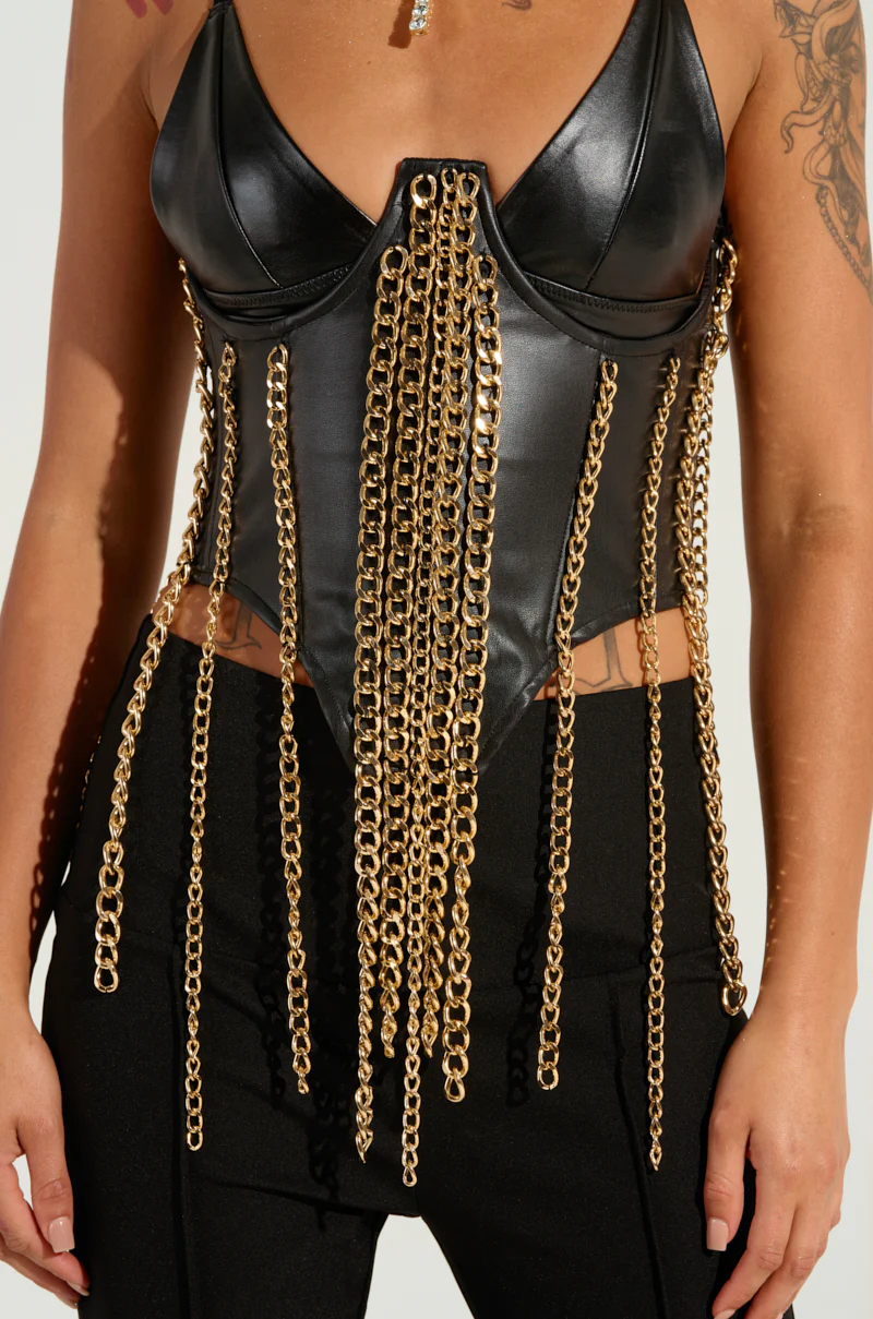 OUT ALL NIGHT CHAIN CORSET BELT - Image 4