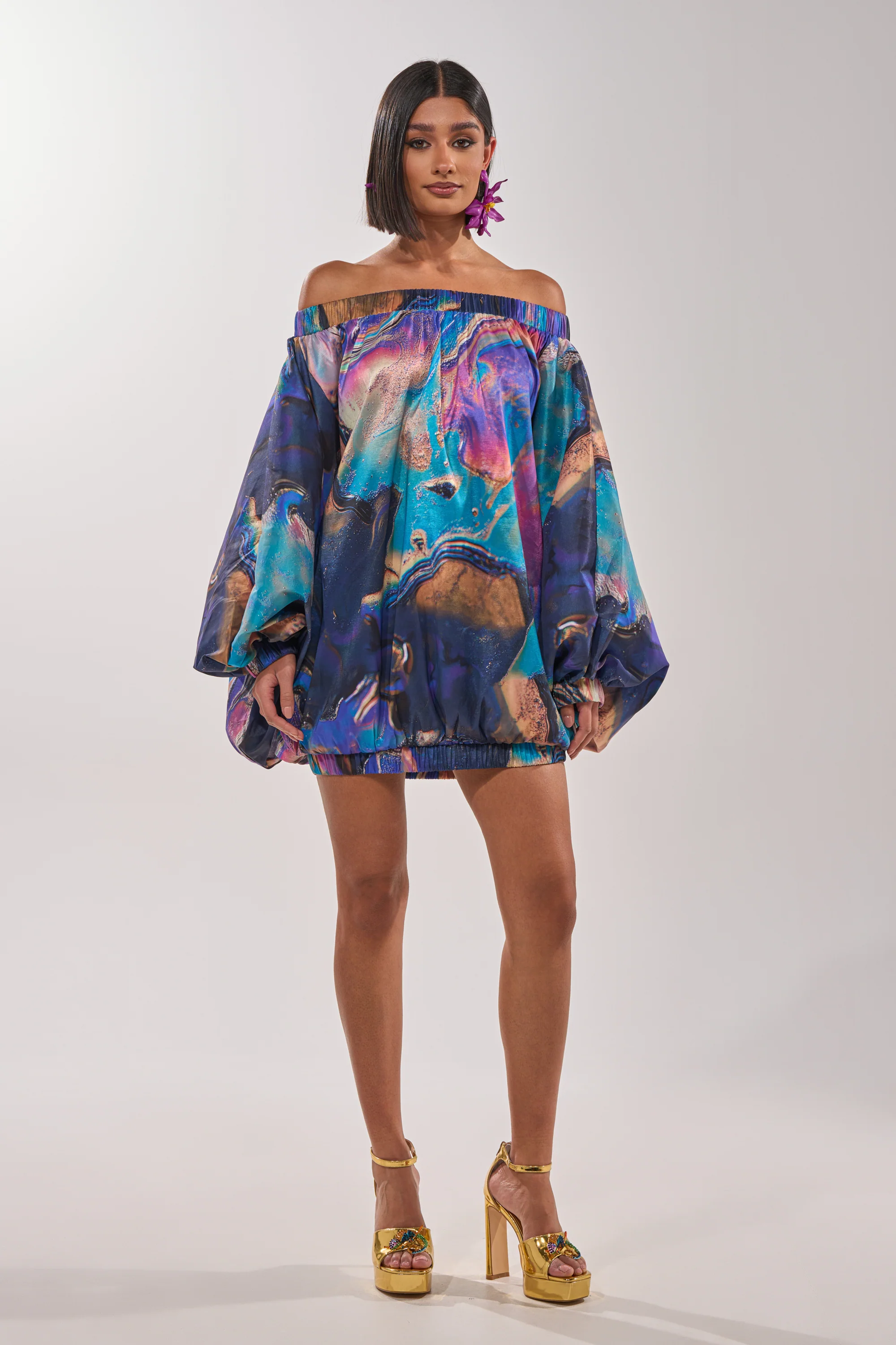 OUT FOR BRUNCH PATTERNED MINI DRESS - Image 7
