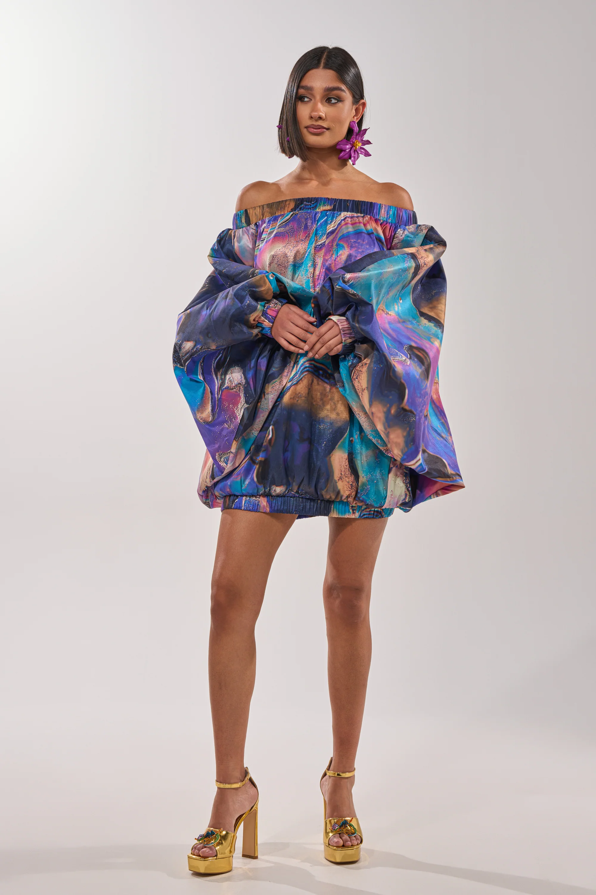 OUT FOR BRUNCH PATTERNED MINI DRESS - Image 8