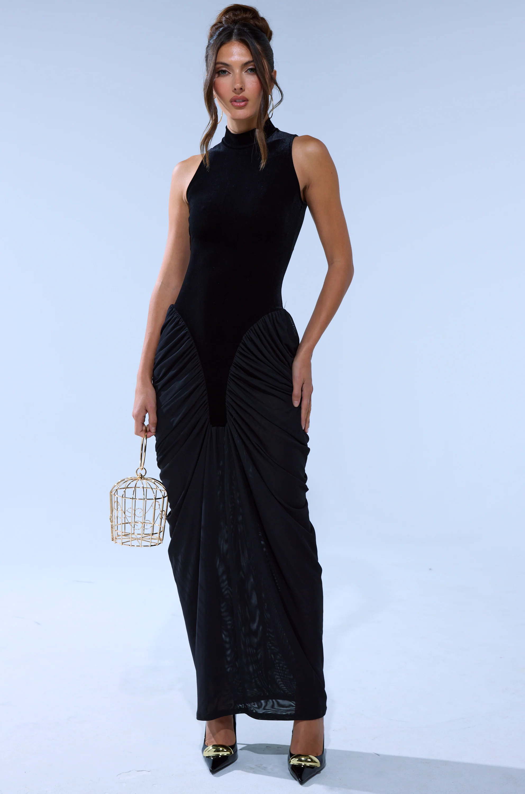 OUT FOR THE NIGHT MOCK NECK MAXI DRESS - Image 2