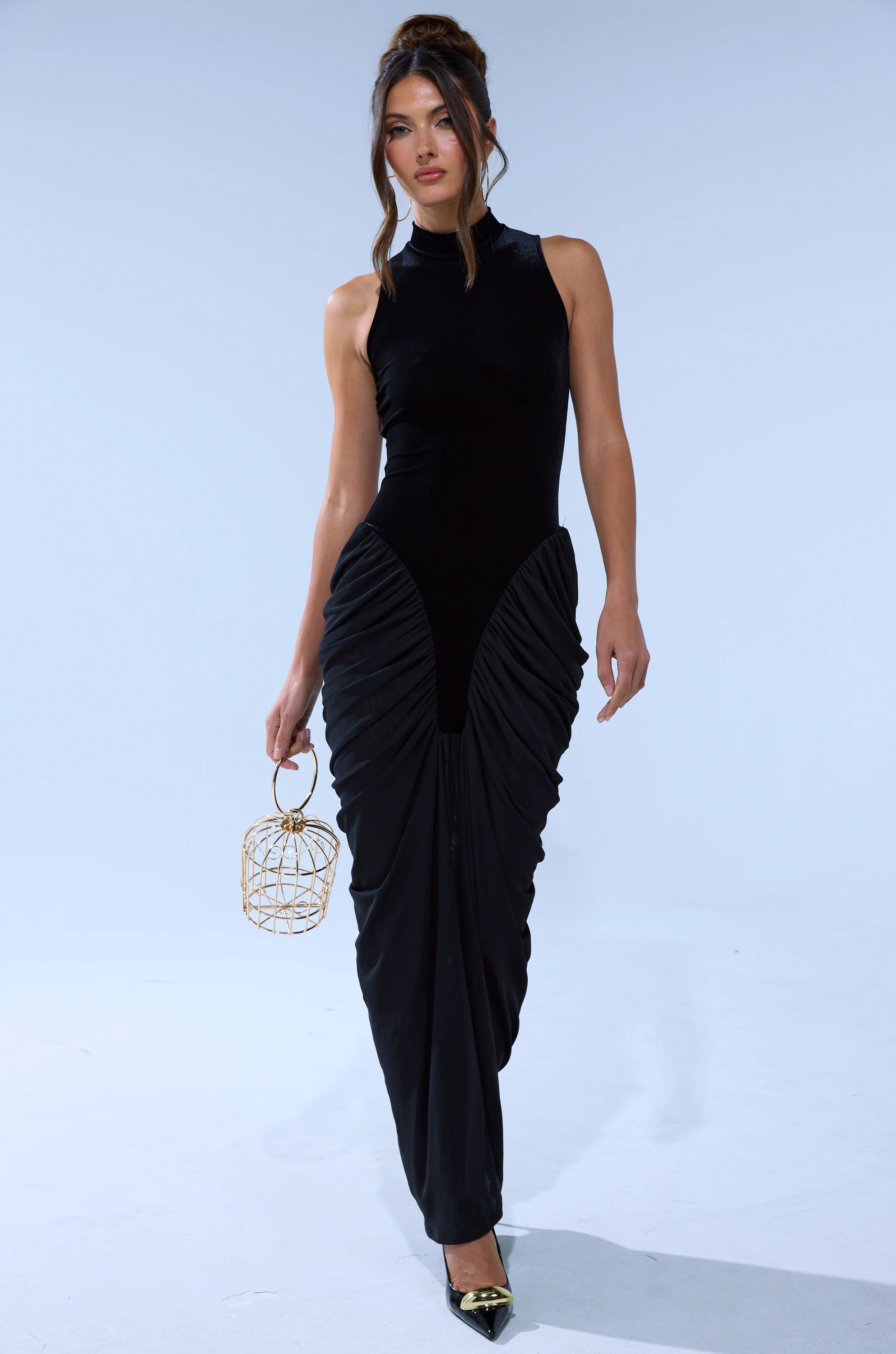 OUT FOR THE NIGHT MOCK NECK MAXI DRESS - Image 3