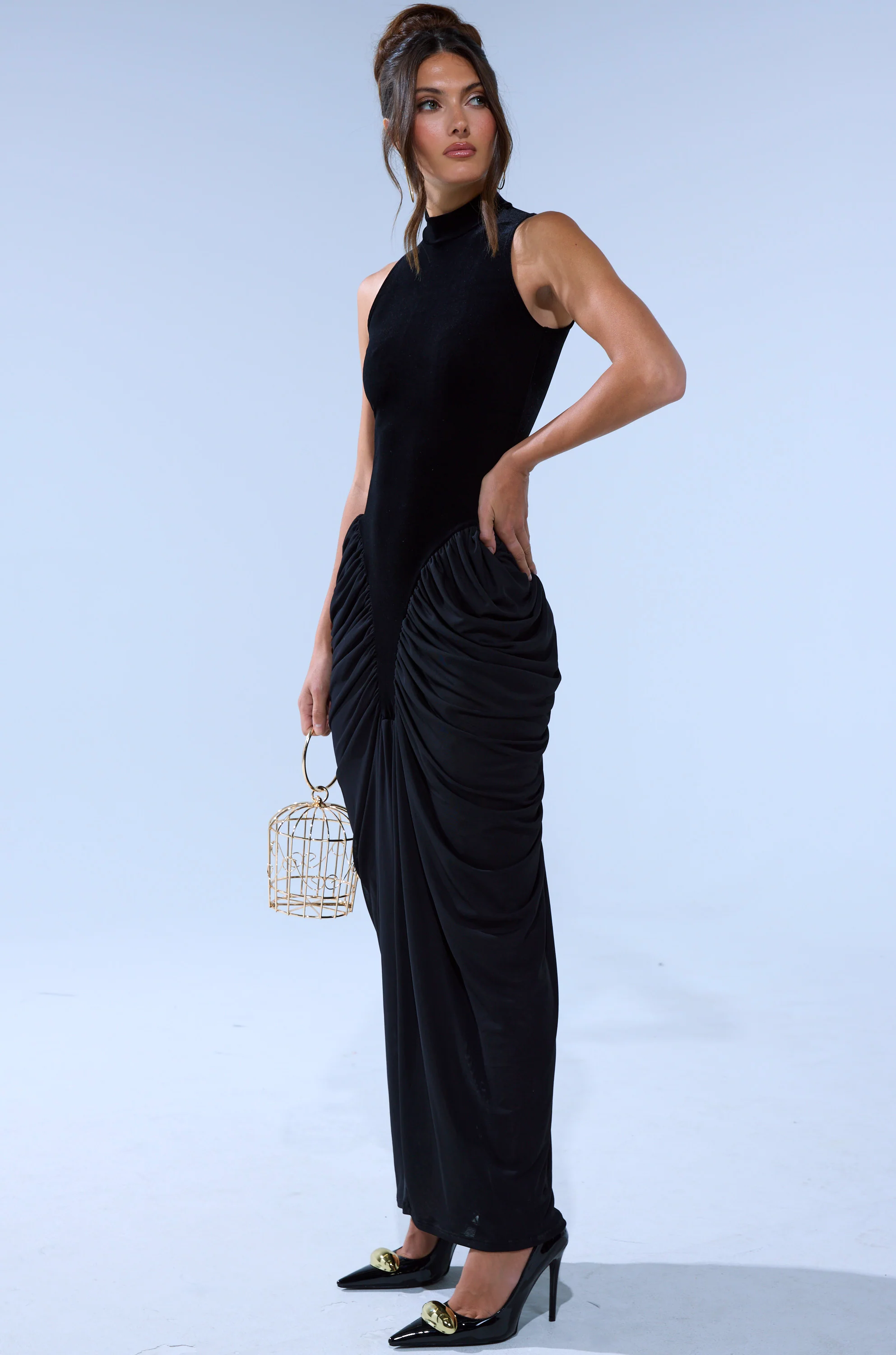 OUT FOR THE NIGHT MOCK NECK MAXI DRESS - Image 5