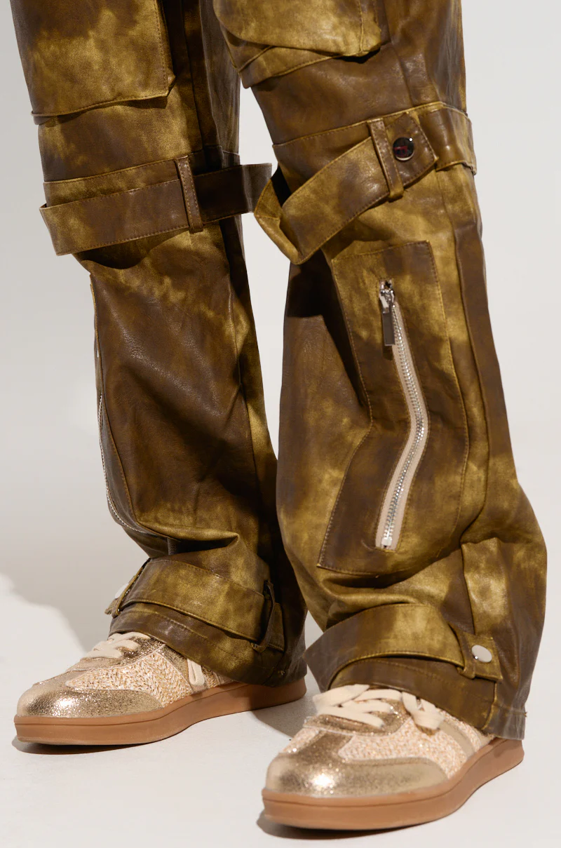 OUT LIKE A BANDIT FAUX LEATHER CARGO PANT - Image 6