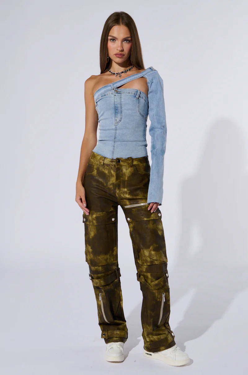 OUT LIKE A BANDIT FAUX LEATHER CARGO PANT - Image 8