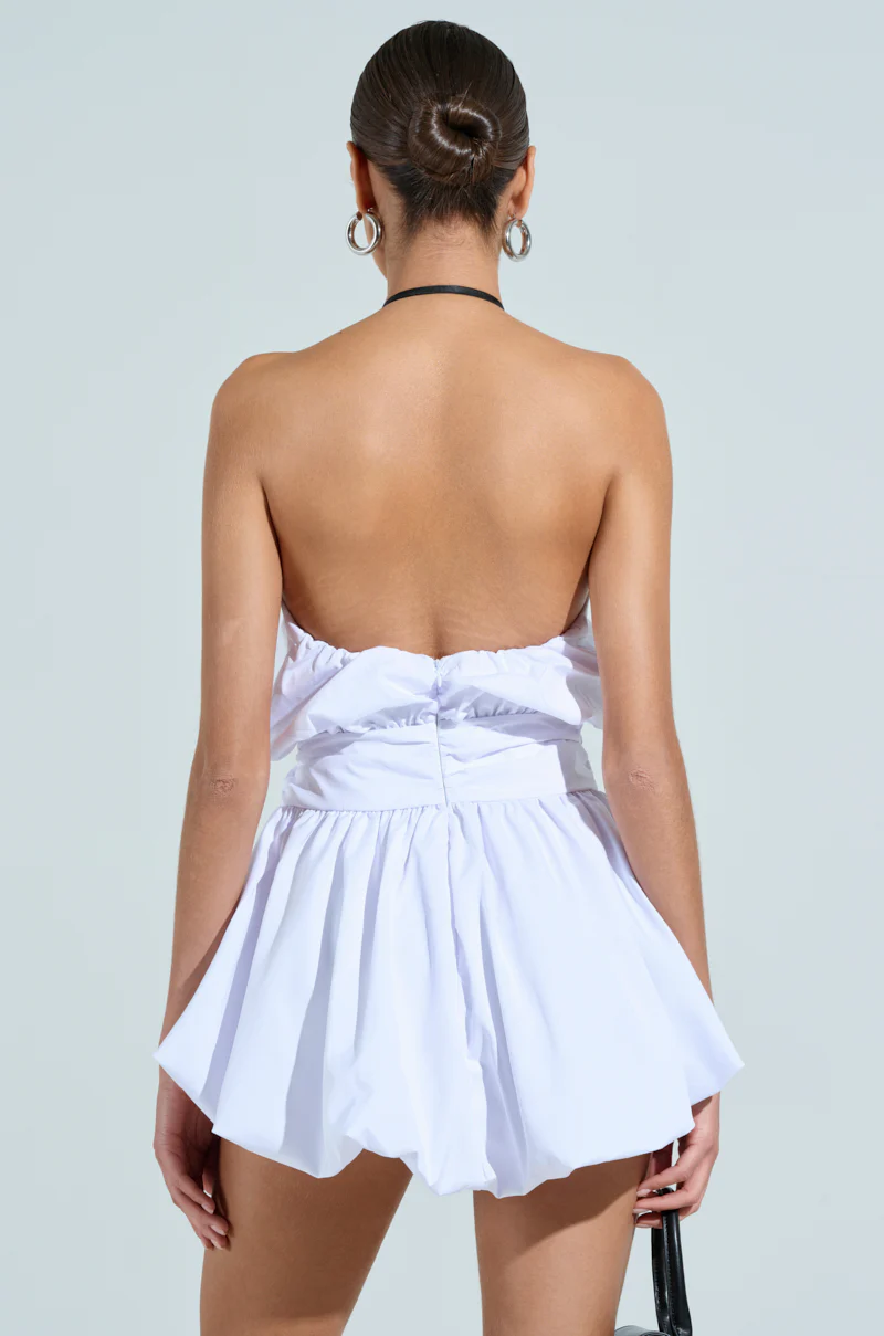 OUT OF OFFICE MINI BUBBLE DRESS WITH TIE - Image 4