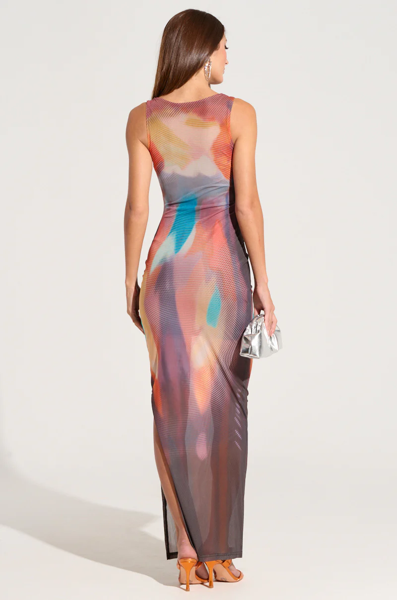 OUTTA THIS WORLD ABSTRACT MIDI DRESS - Image 5