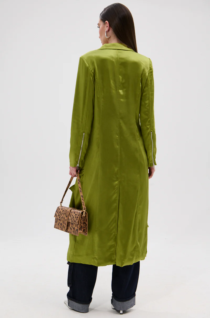 OUTTA TIME SATIN CARGO TRENCH - Image 4