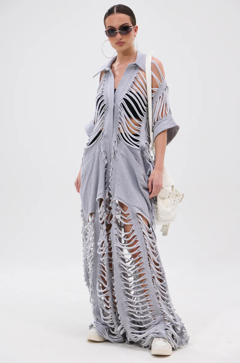 OVER IT DISTRESSED FRENCH TERRY JUMPSUIT - Image 3
