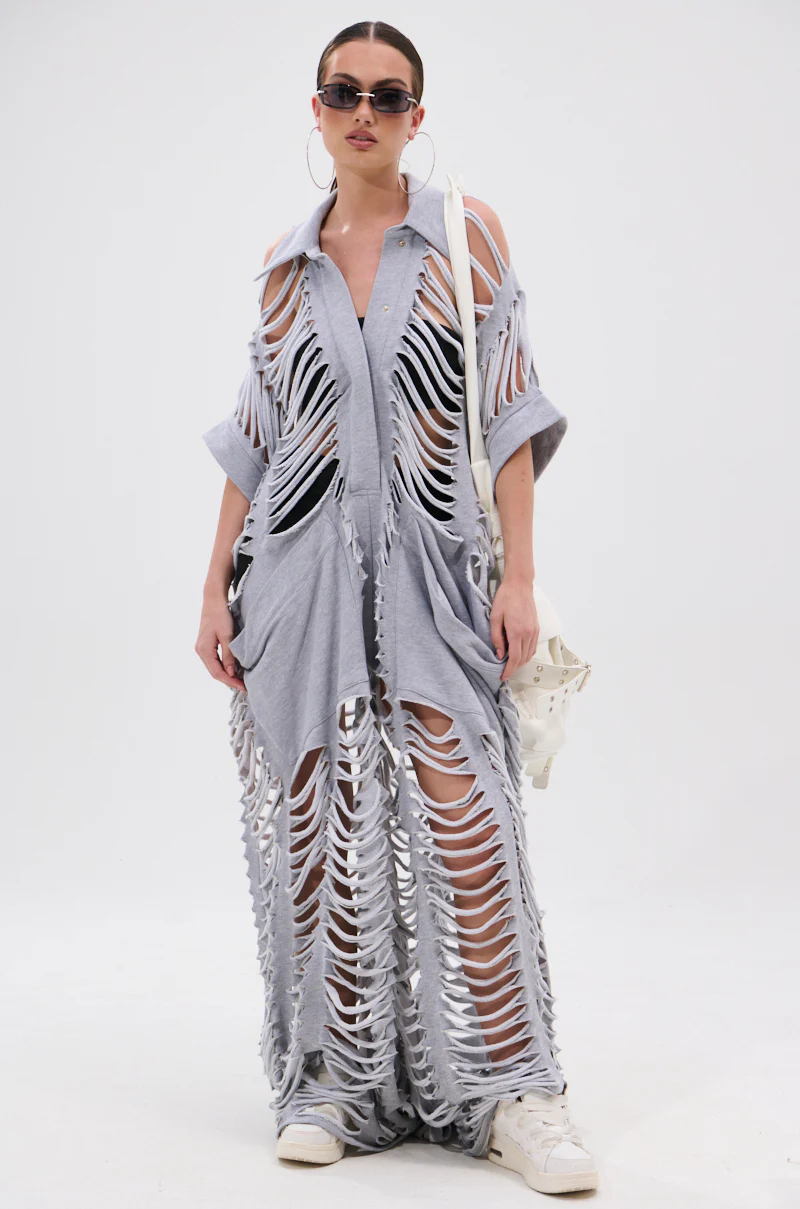 OVER IT DISTRESSED FRENCH TERRY JUMPSUIT - Image 4