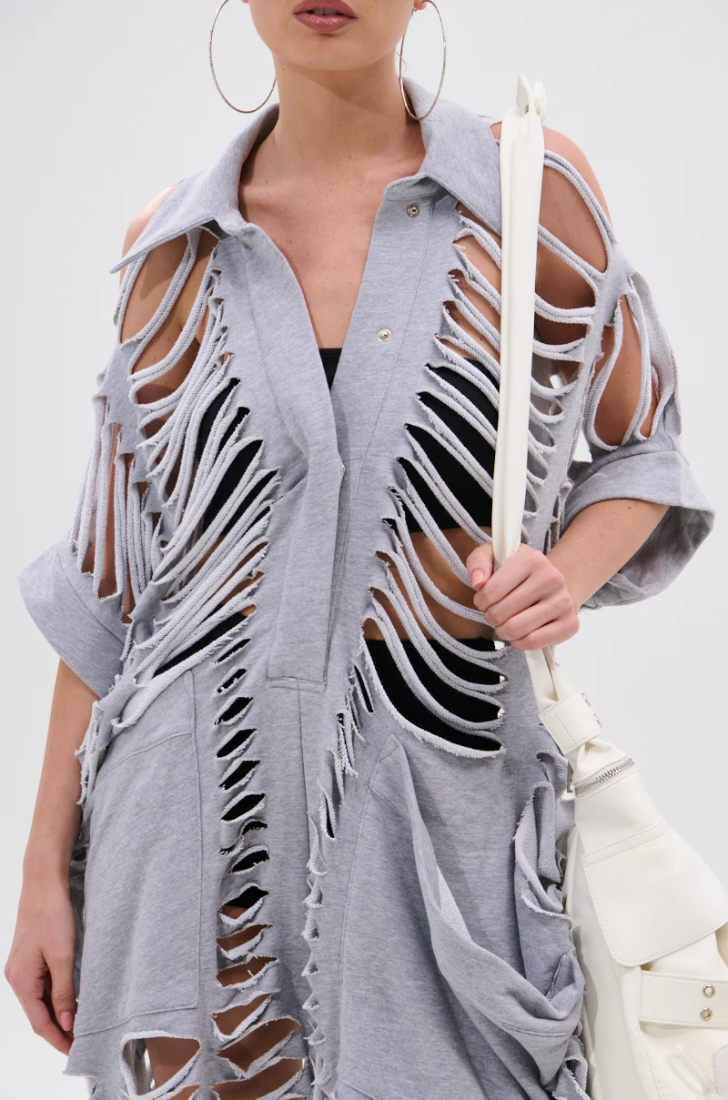 OVER IT DISTRESSED FRENCH TERRY JUMPSUIT - Image 7