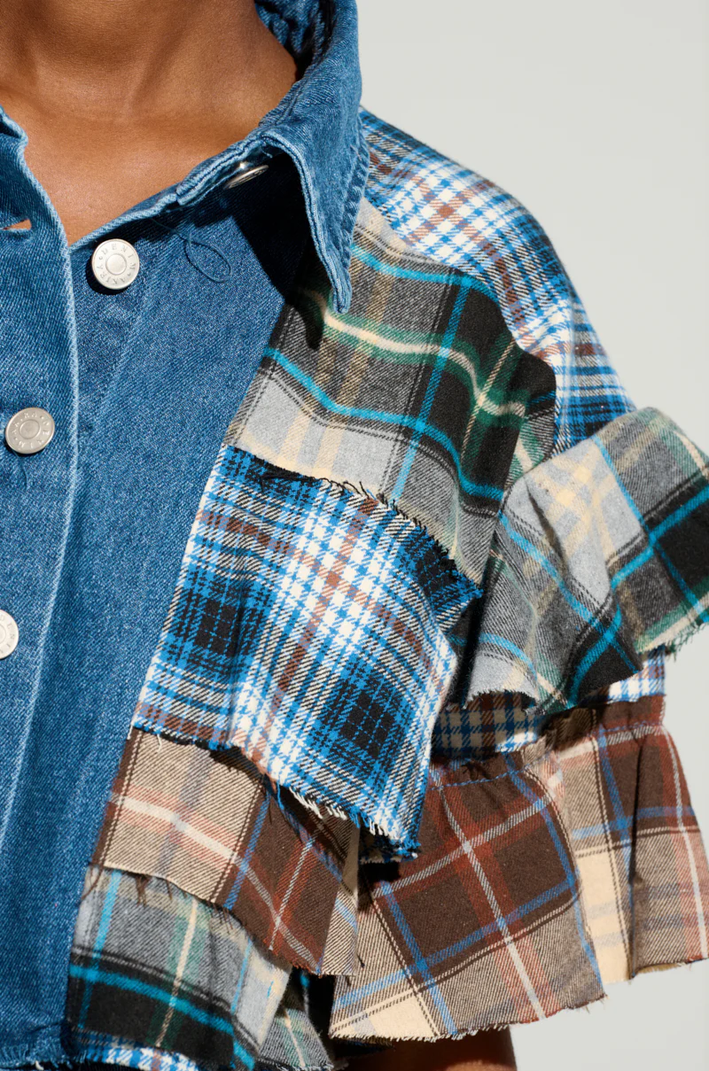 OVERRATED PLAID BUTTON DOWN BLOUSE - Image 6