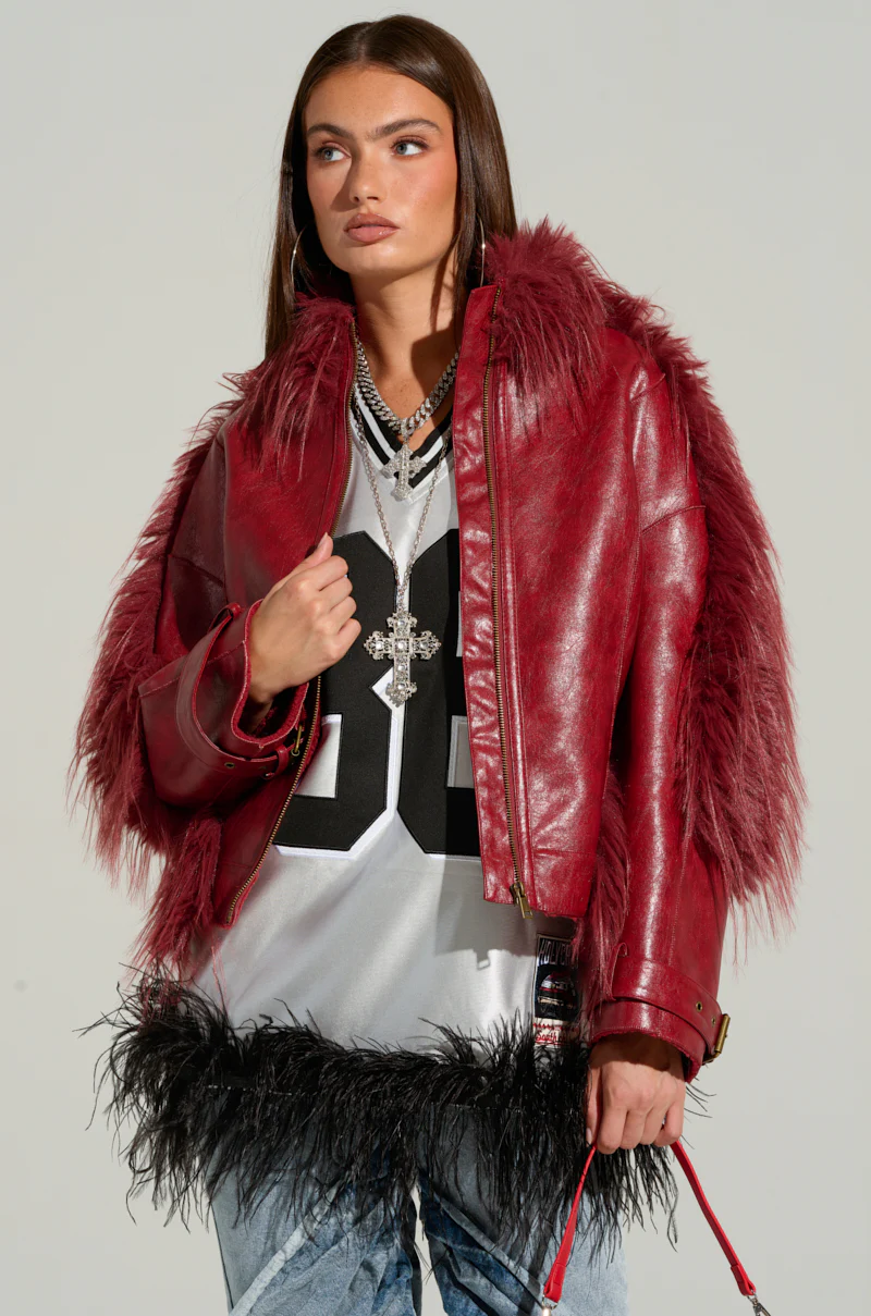 OVERZEALOUS FUR TRIM BOMBER - Image 2