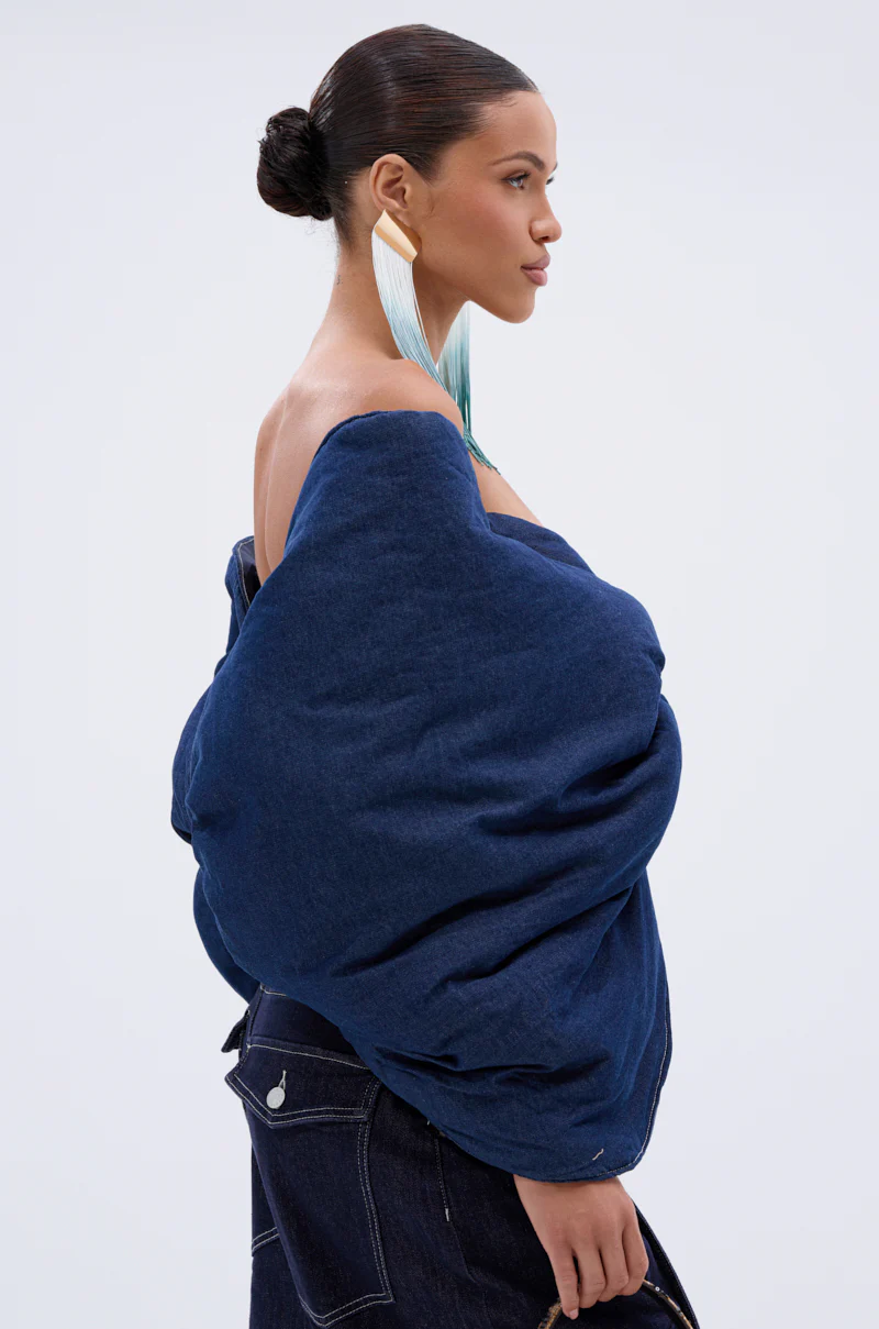 PADDED DENIM BOW TOP - Image 4