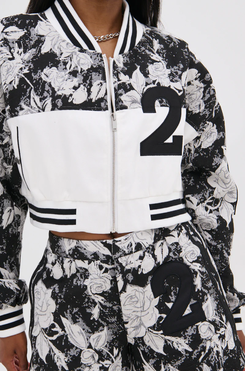 PAINT THE ROSES RED JACQUARD BOMBER - Image 11
