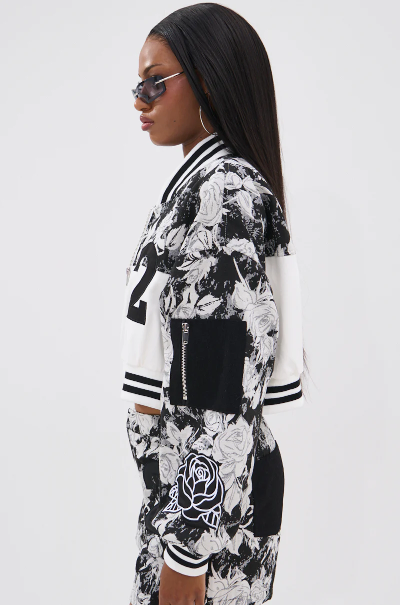PAINT THE ROSES RED JACQUARD BOMBER - Image 5
