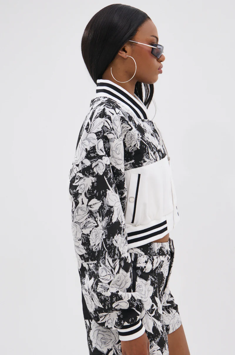 PAINT THE ROSES RED JACQUARD BOMBER - Image 6