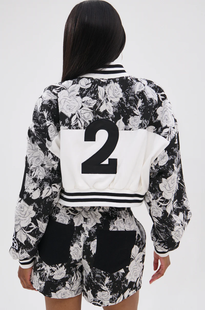 PAINT THE ROSES RED JACQUARD BOMBER - Image 7