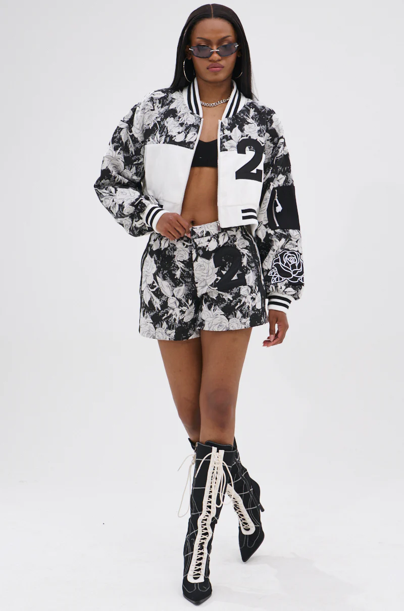 PAINT THE ROSES RED JACQUARD BOMBER - Image 9