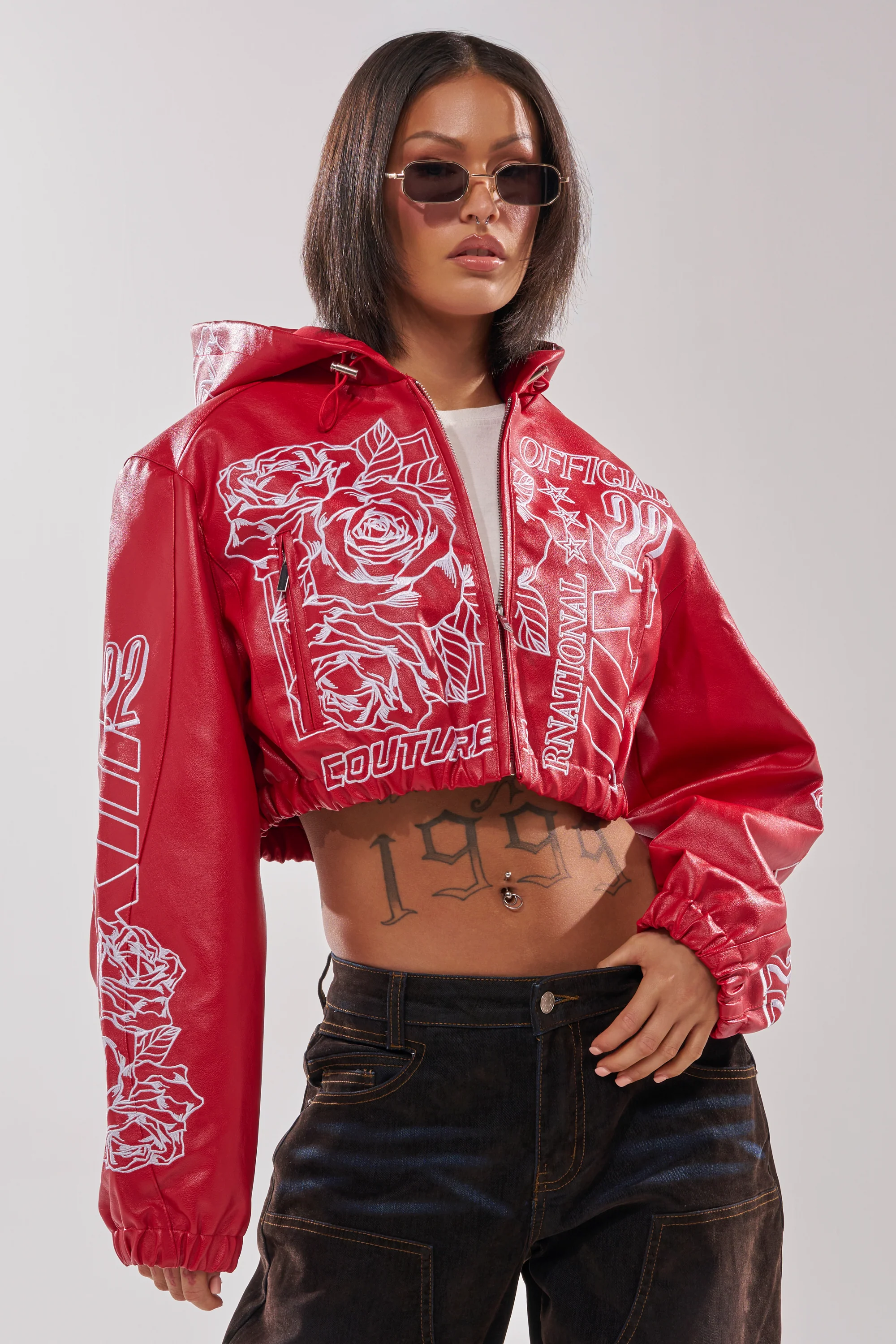PAINT THE TOWN RED EMBROIDERED BOMBER - Image 2