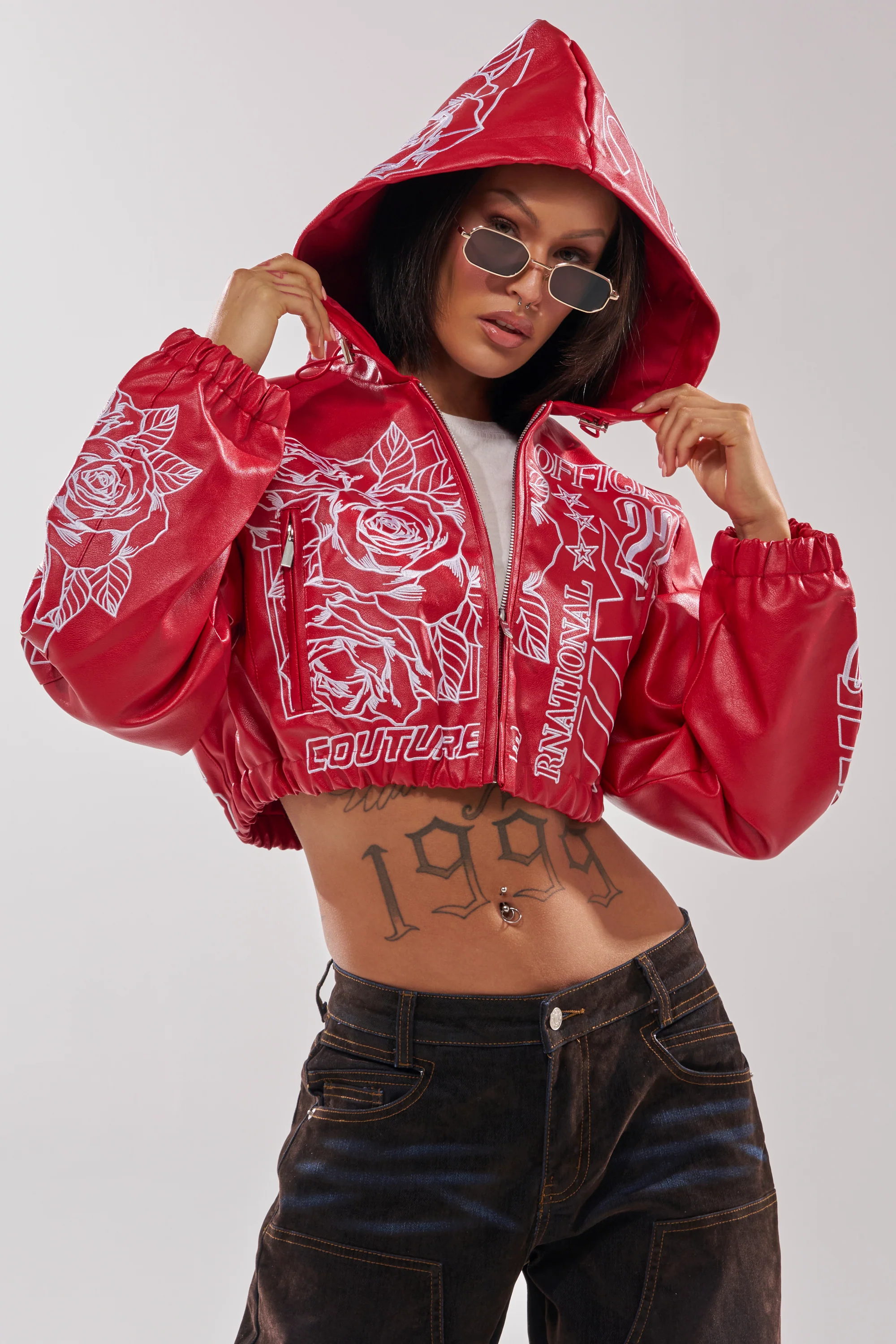 PAINT THE TOWN RED EMBROIDERED BOMBER - Image 5