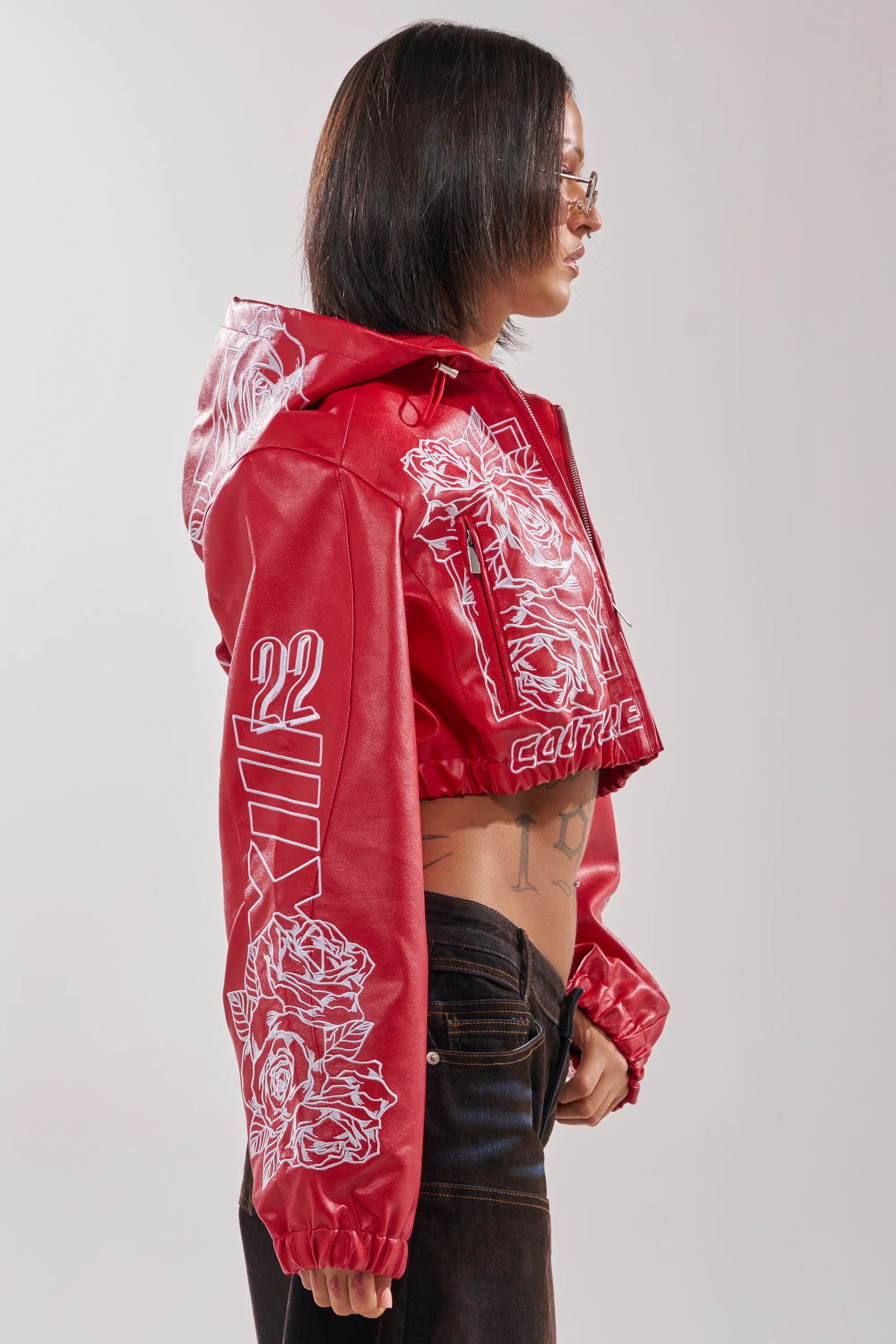 PAINT THE TOWN RED EMBROIDERED BOMBER - Image 6