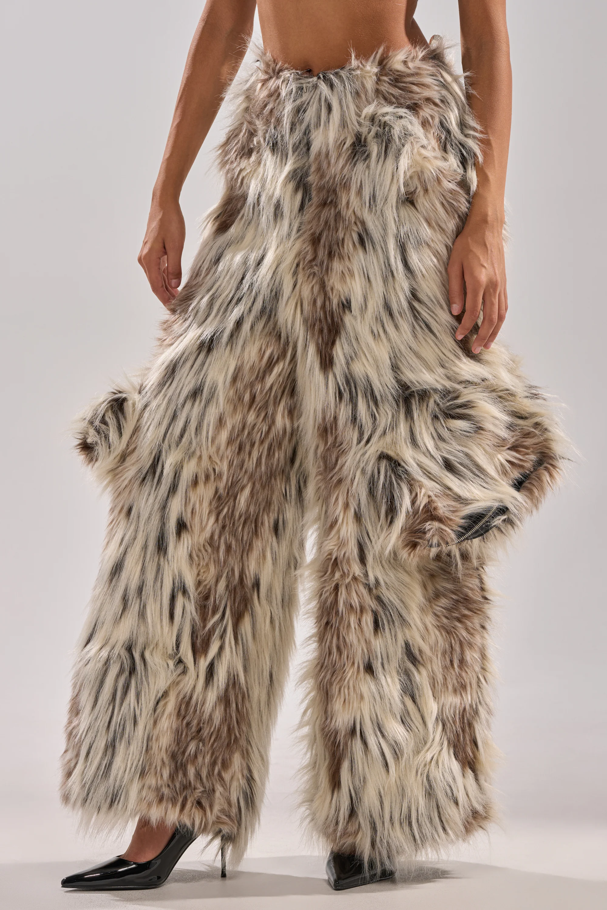 PARTICULAR TASTE FAUX FUR CARGO PANTS - Image 2