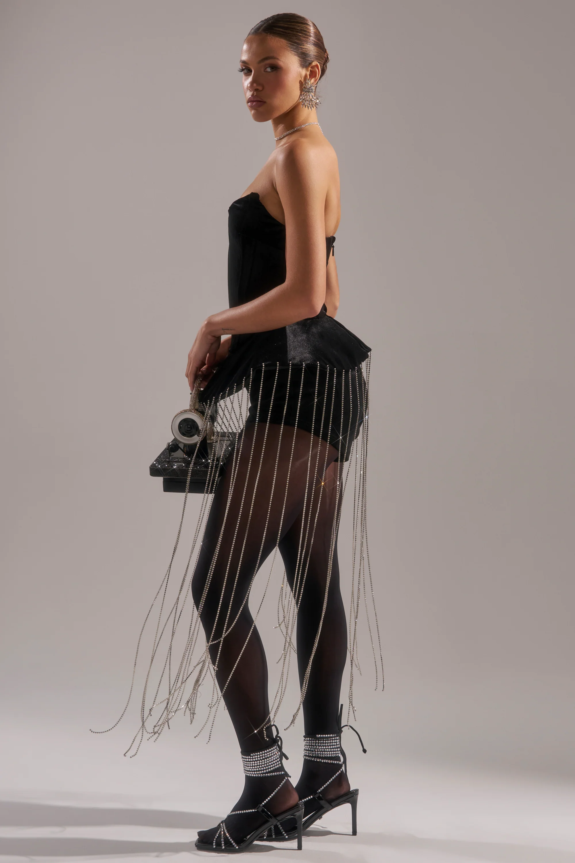 PARTY 4 U VELVET FRINGE ROMPER - Image 3