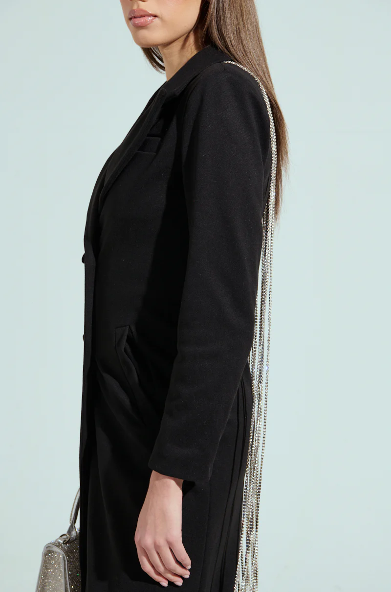 PARTY IN THE BACK RHINESTONE FRINGE TRENCH - Image 7