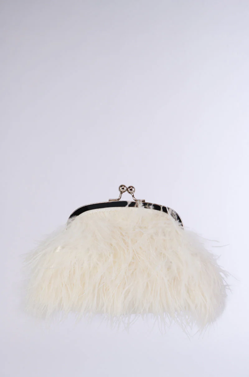 PARTY STARTER FEATHER BAG IN WHITE