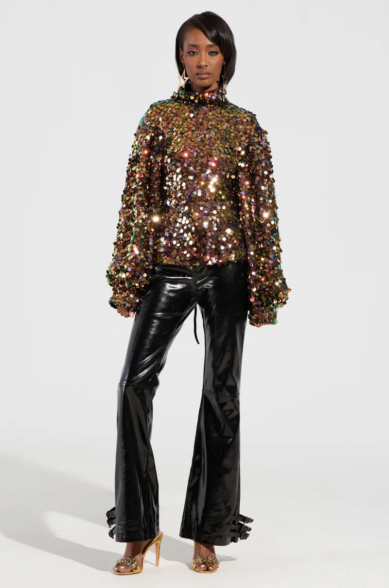 PARTY STARTER SEQUIN LONG SLEEVE BLOUSE - Image 6