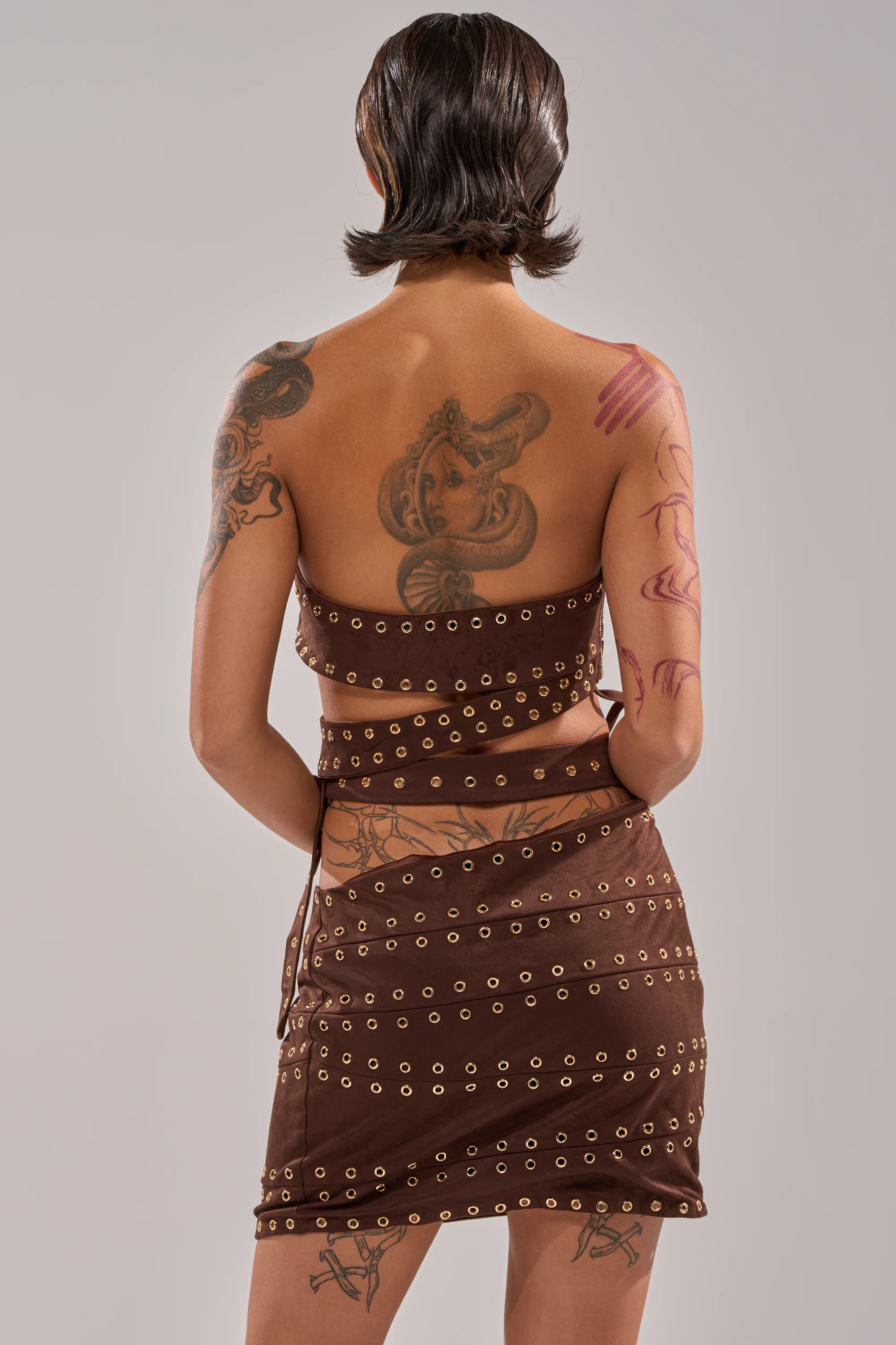 PARTYS HERE SUEDE CUTOUT MINI DRESS - Image 4