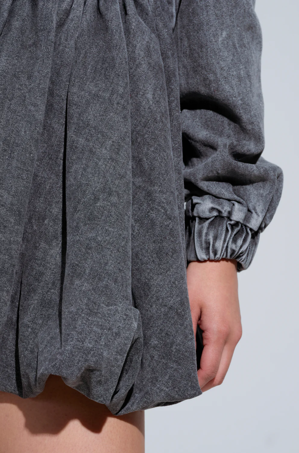PASS THE BUBBLY DENIM MINI DRESS - Image 7