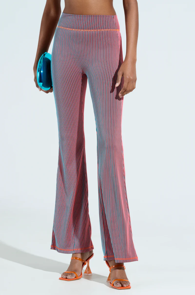 DOUBLE TAKE RIBBED RUCHED BUTT FLARE PANTS - Image 3