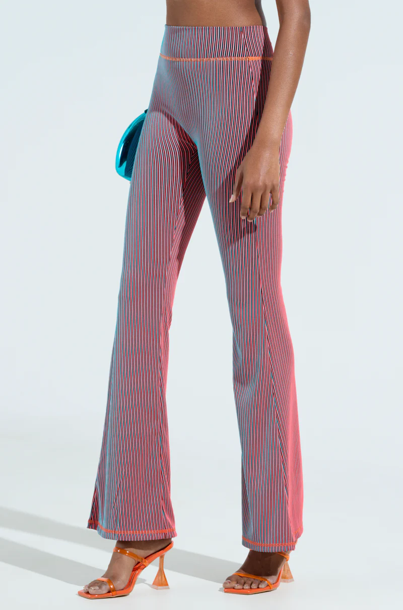 DOUBLE TAKE RIBBED RUCHED BUTT FLARE PANTS - Image 4