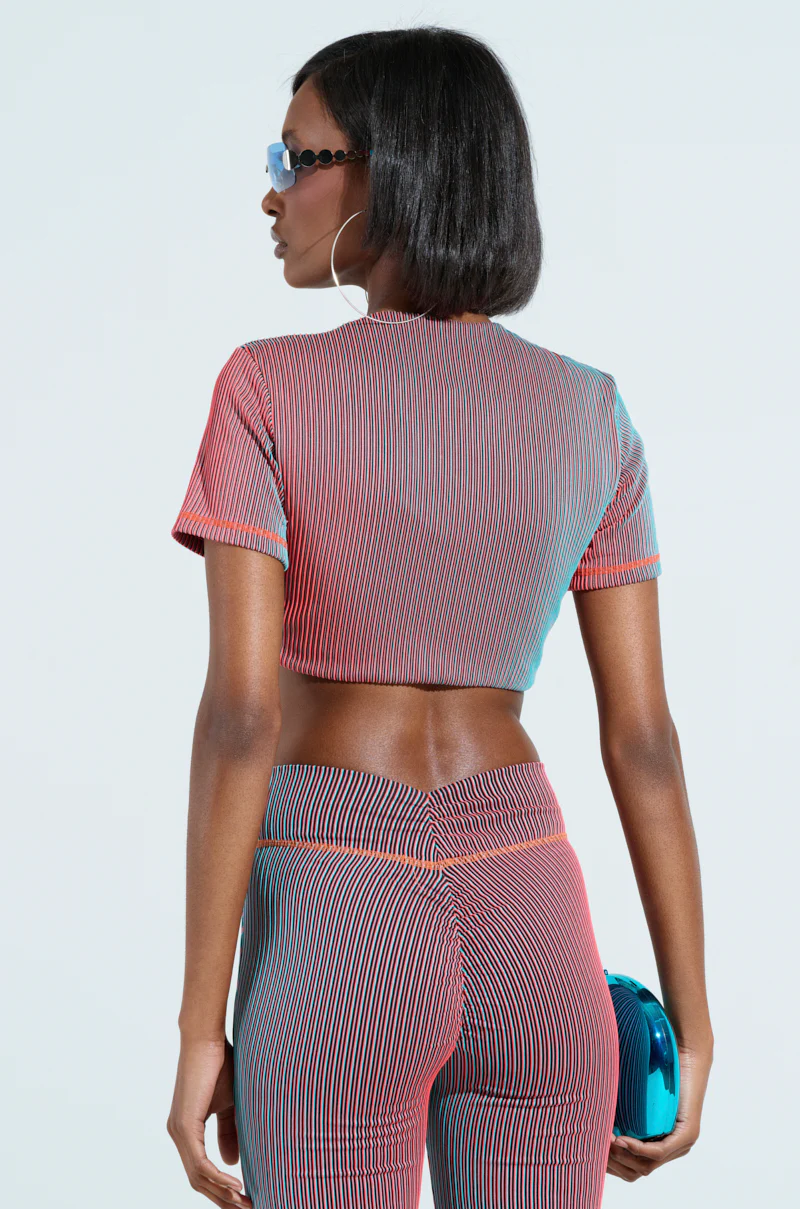 DOUBLE TAKE RIBBED TWISTED CROP TOP - Image 3