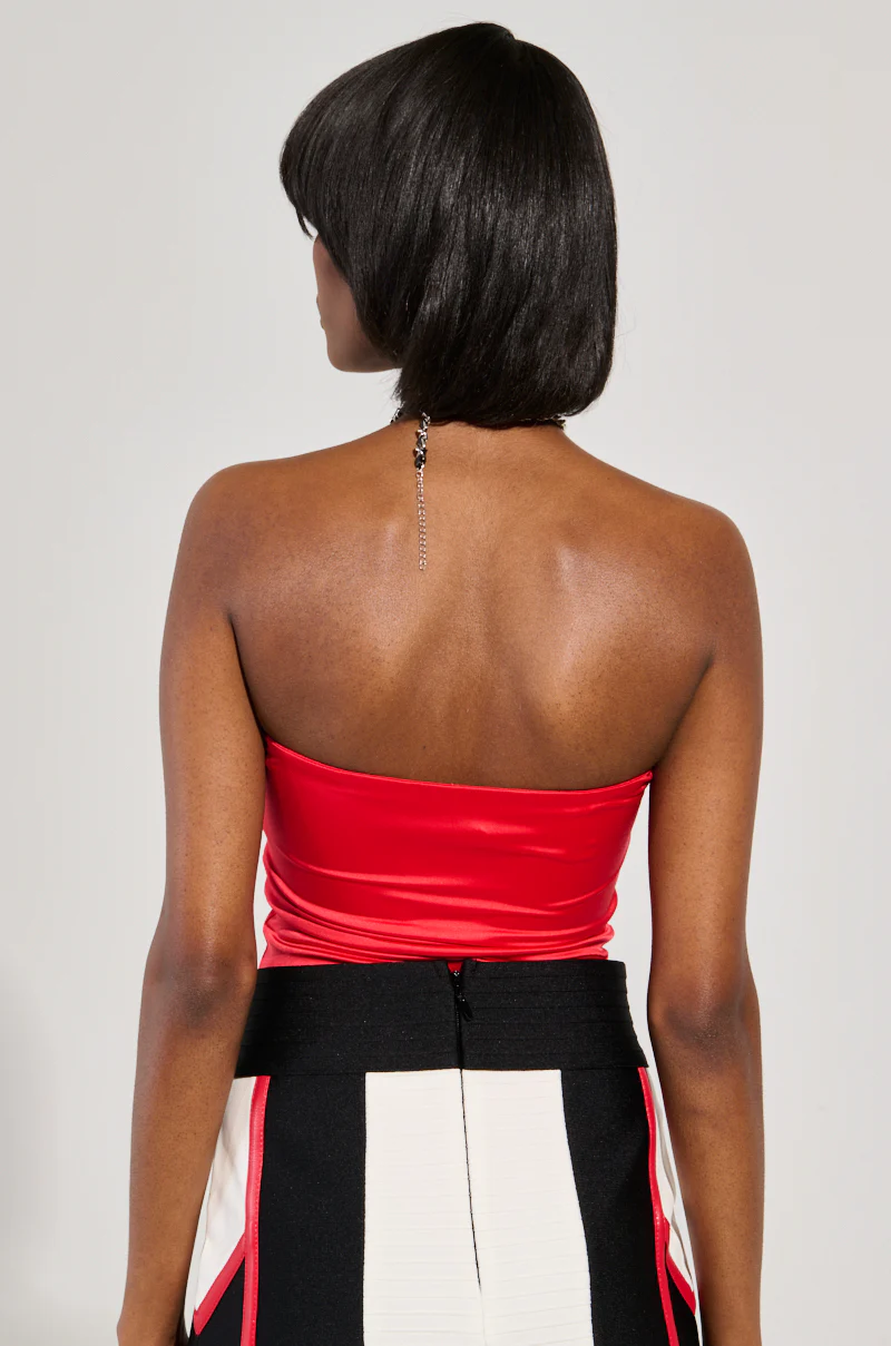 PAXTON NEW SHINE TUBE BODYSUIT IN RED - Image 5