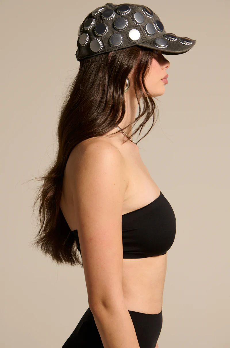 PAXTON SEAMLESS BLACK BANDEAU BRA TOP - Image 3