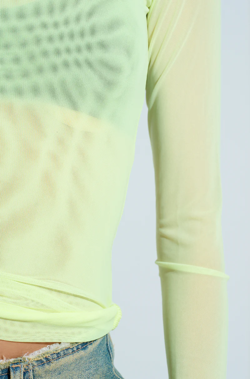 PAXTON SEXY DOUBLE LINED MESH LONG SLEEVE TOP - Image 7