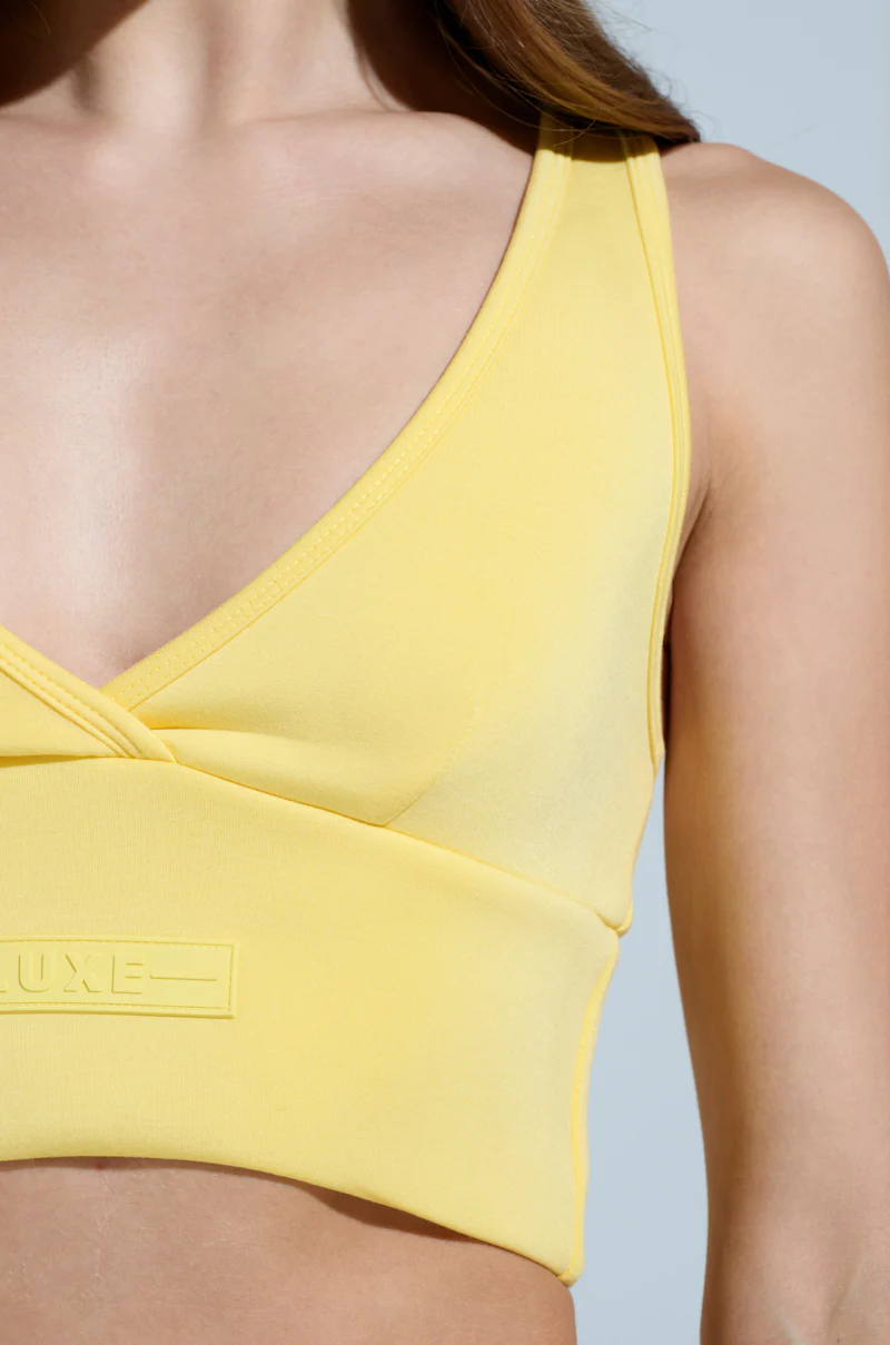 PAXTON SUPERLUXE SLEEVELESS LONGLINE BRALETTE IN YELLOW - Image 7