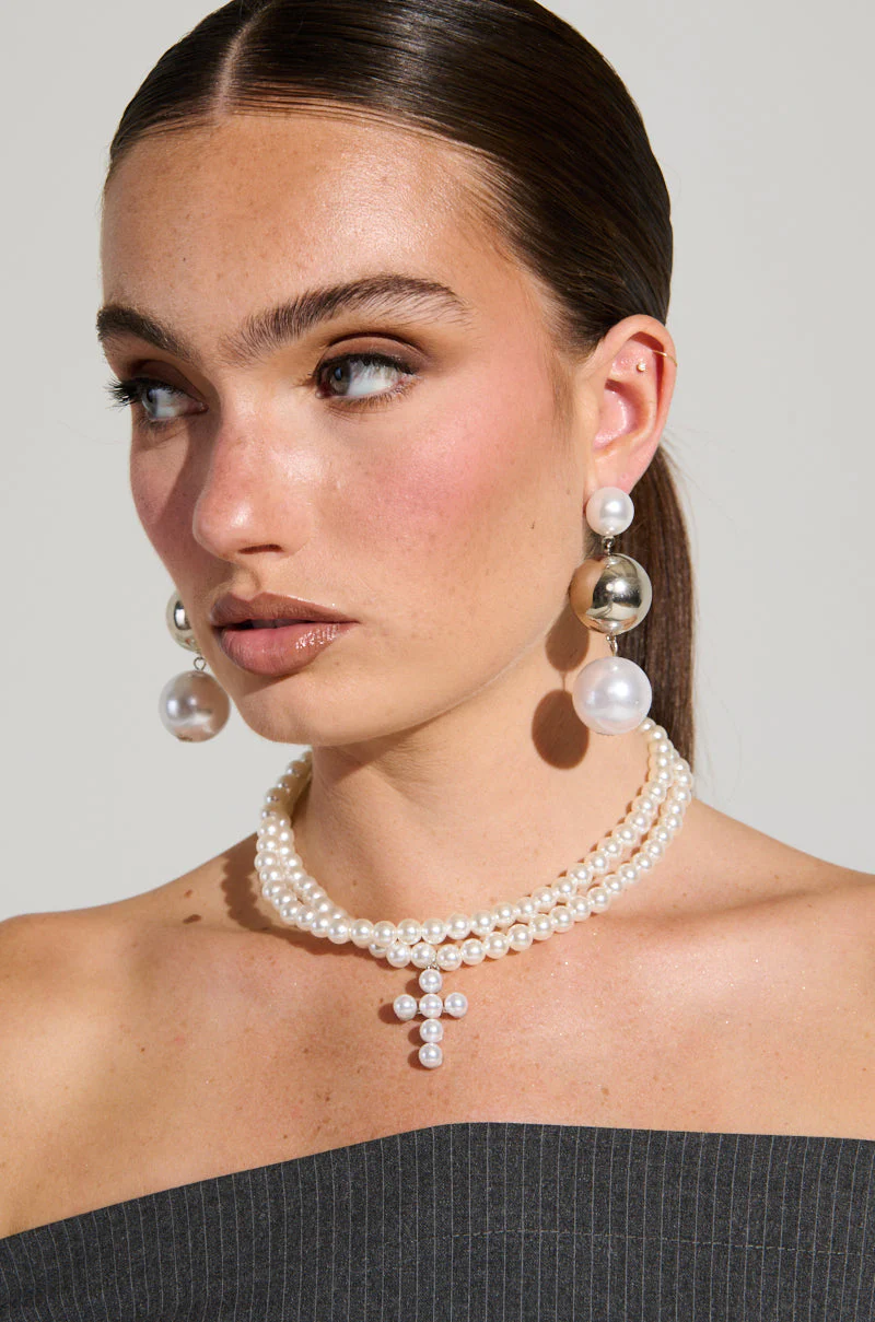 PEARL DREAMING CROSS CHOKER - Image 6