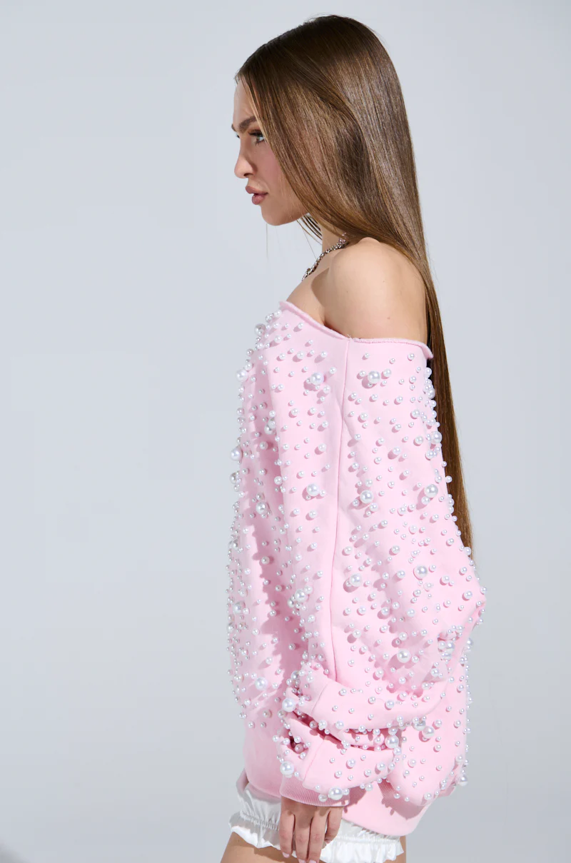 PEARL MADNESS OFF THE SHOULDER SWEATSHIRT - Image 3