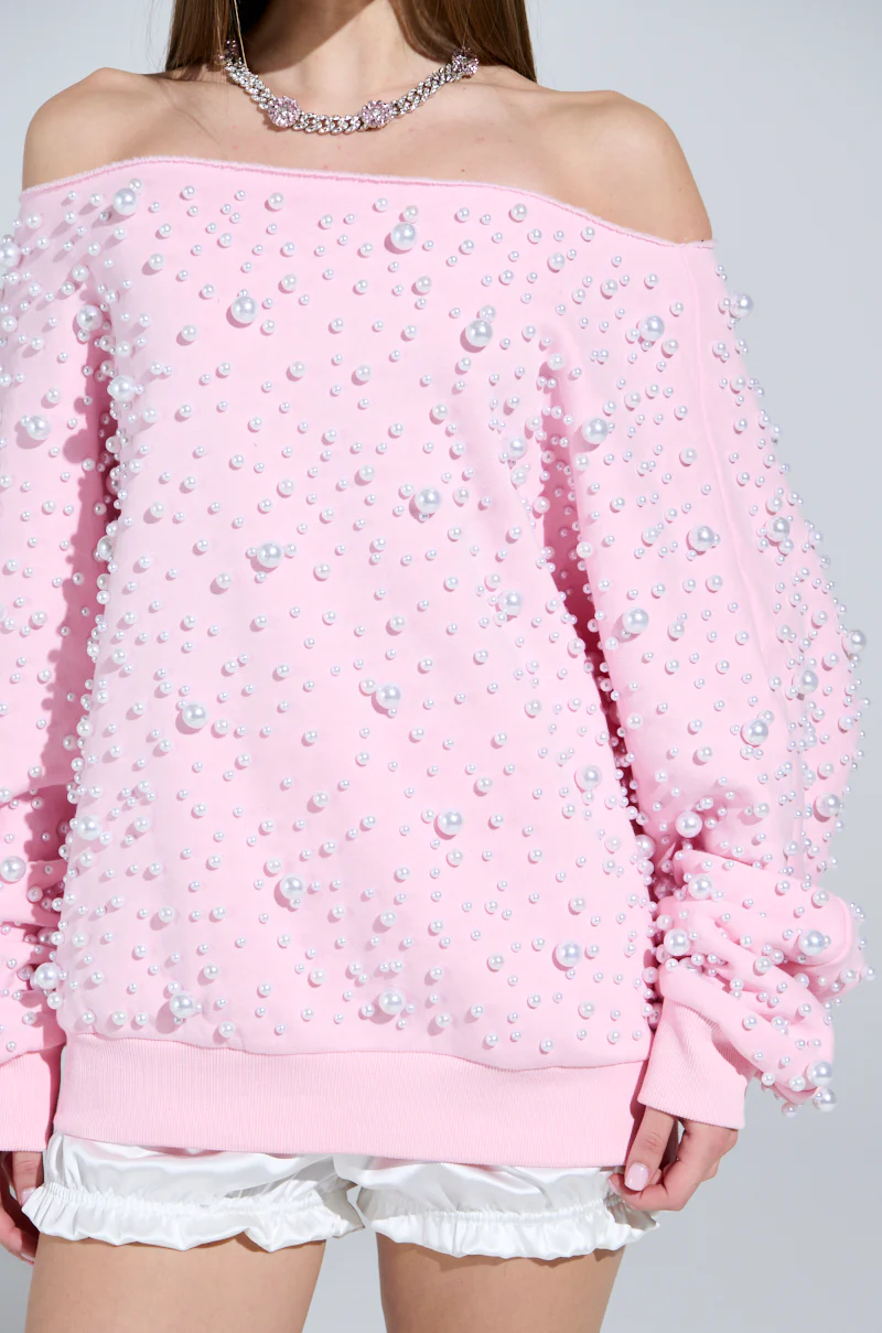 PEARL MADNESS OFF THE SHOULDER SWEATSHIRT - Image 7